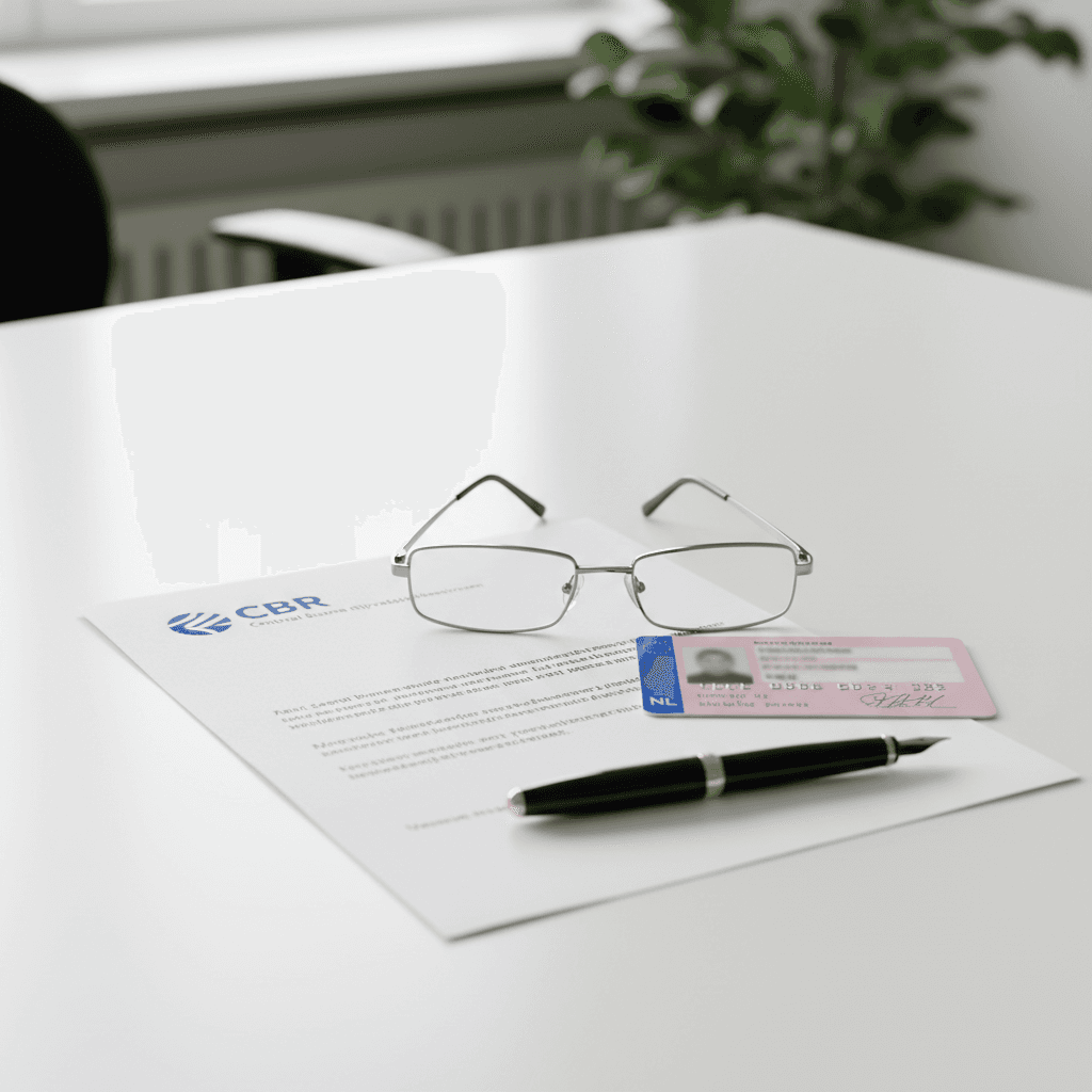 CBR documenten en rijbewijs op bureau