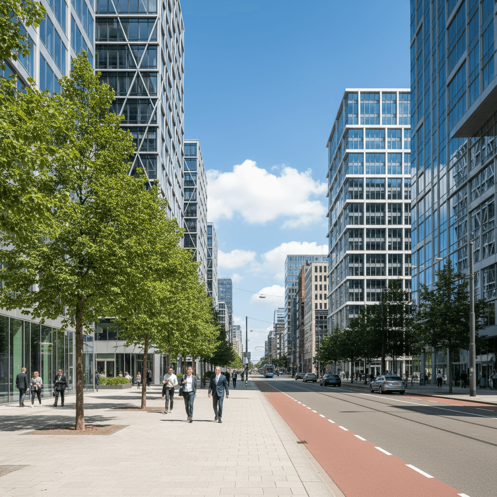 Barbara Strozzilaan op de Zuidas in Amsterdam