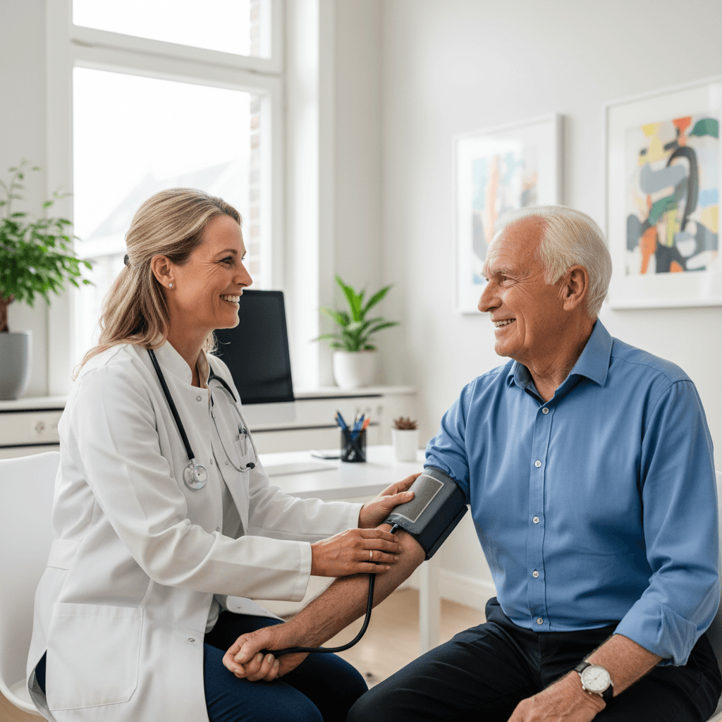 Arts voert rijbewijskeuring uit bij een patient